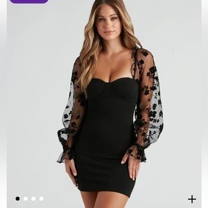 Windsor Flirt With Fate Black Crepe Mini Dress